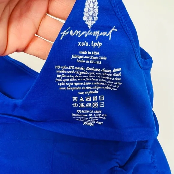 NWT RARE! Free People Good Karma Tank Crop Top Ruched Mazarine Mindset Size XS/S - Picture 9 of 10